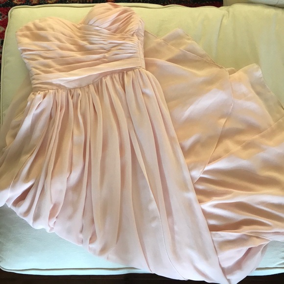 Pink Chiffon Maxi Bridesmaid Dress - Picture 2 of 4